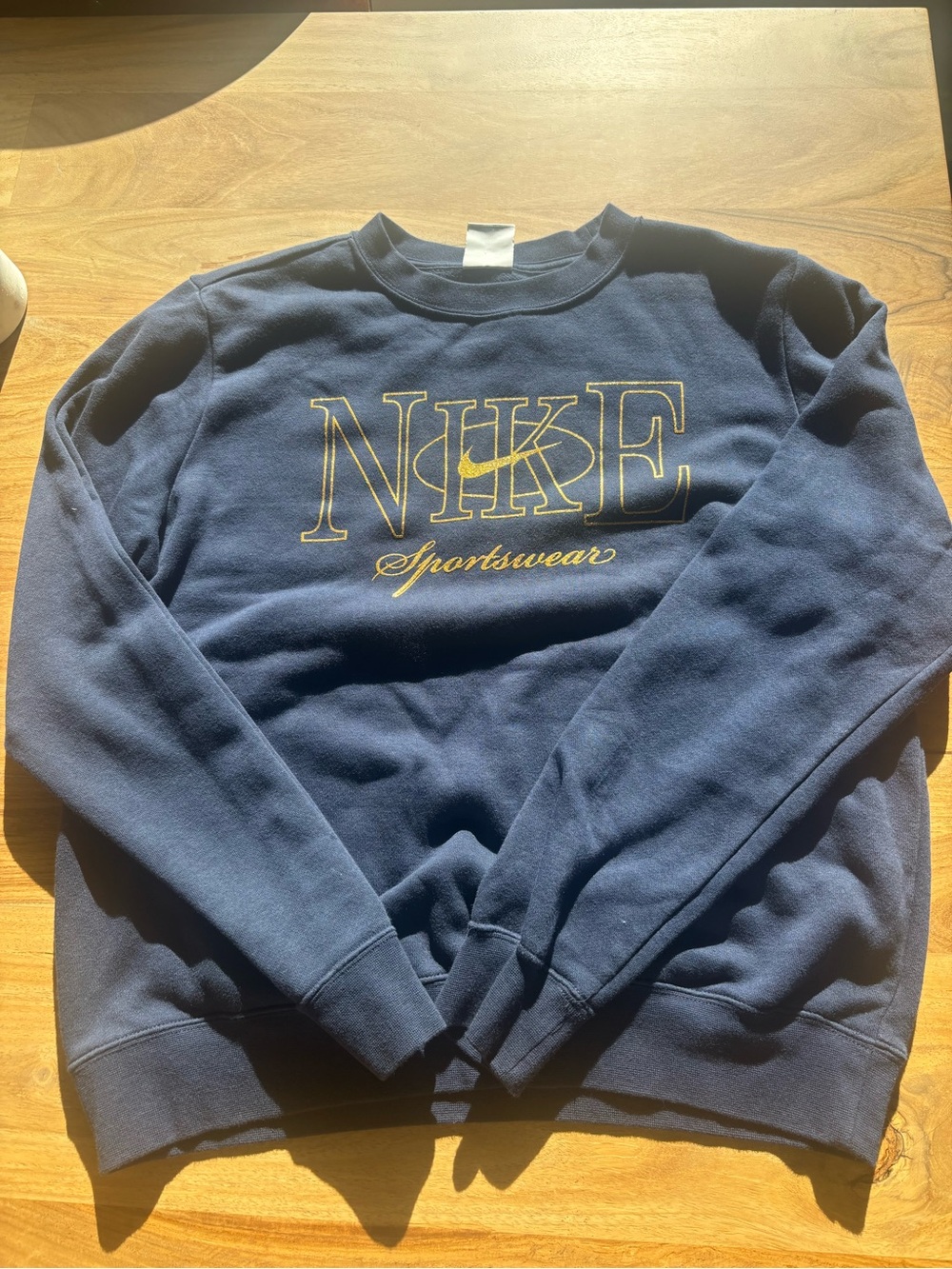 Nike Navy Crewneck Sweatshirt with Gold Logo